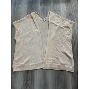 Community Womens Aritzia Open Front Cardigan Vest Cotton Blend S Beige Tan Solid